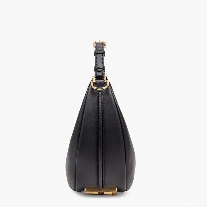 Affordable HOT Fendi In Calf Fendigraphy Hobo Small Bag Leather Black 0718